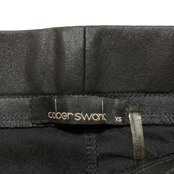 Oober Swank Coated High Waisted Moto Leggings Black Size XS NWOT - Picture 6 of 7